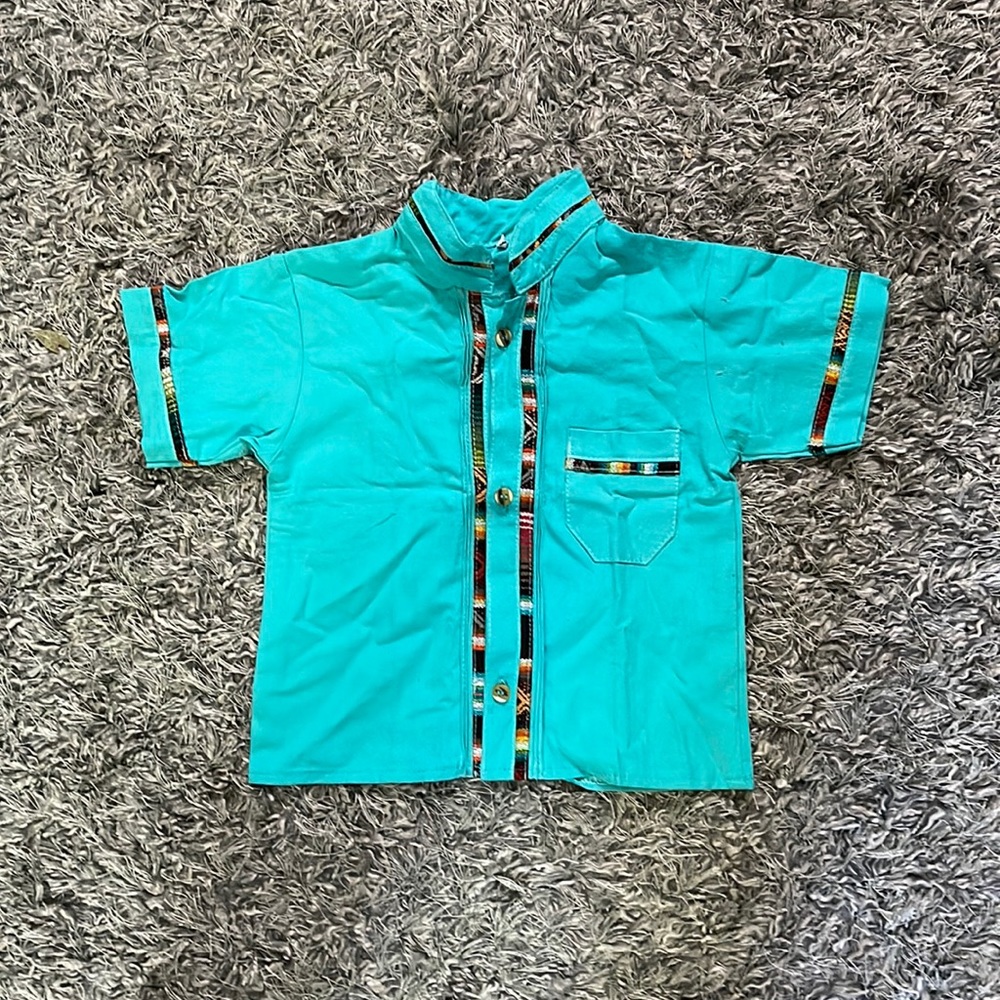 4T Mexican shirt in Teal